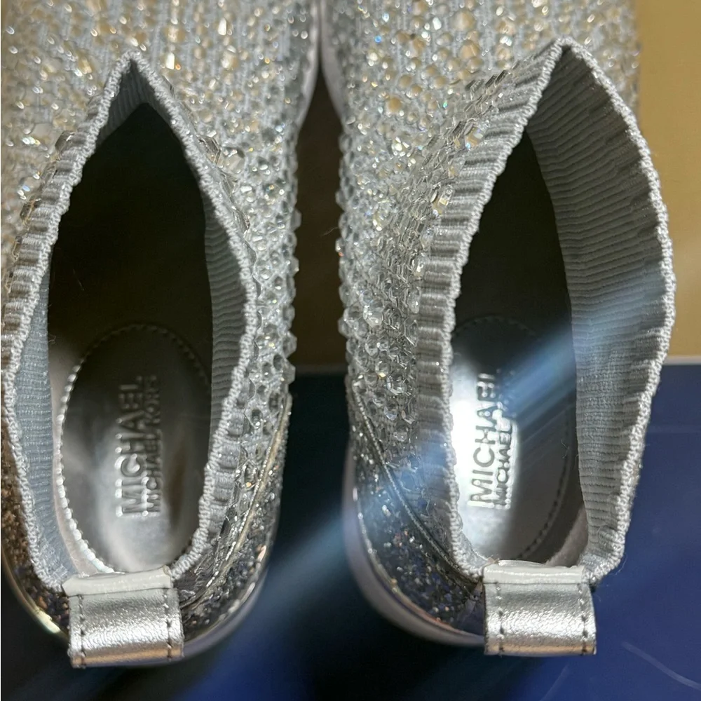 Michael Kors Silver Crystal Sneakers - Picture 5 of 8